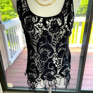 Black lace Paper & Tee top